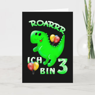 3 Birthday Kids Dinosaur Card