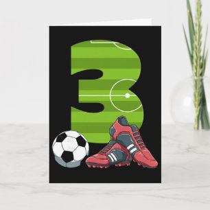 3 Birthday Soccer First Birthday Football Kids Card