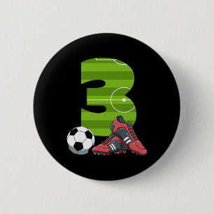 3 Birthday Soccer First Birthday Footll Kids 6 Cm Round Badge