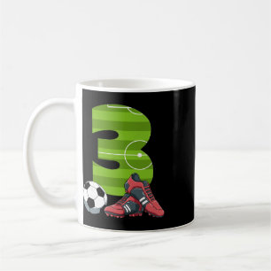 3 Birthday Soccer First Birthday Footll Kids Coffee Mug