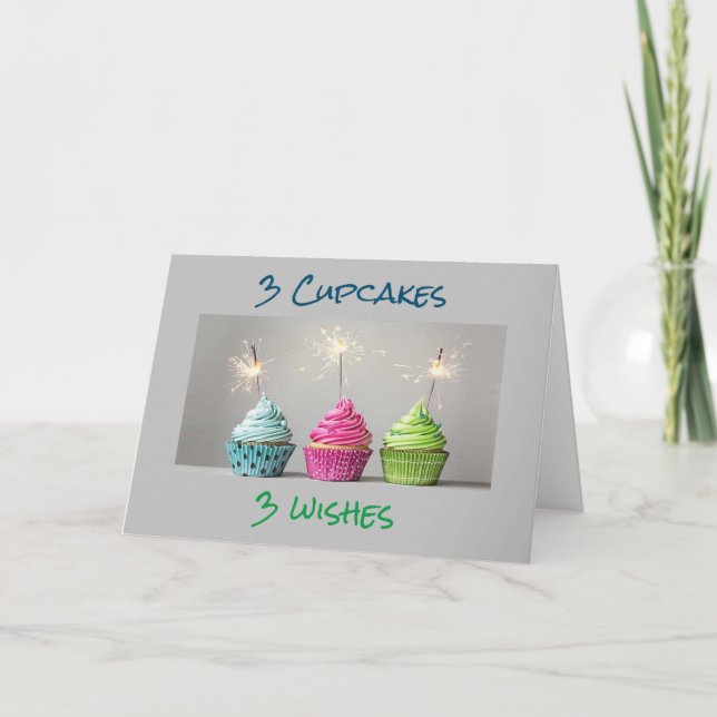 "3" BIRTHDAY WISHES "JUST FOR YOU!" CARD (Front)