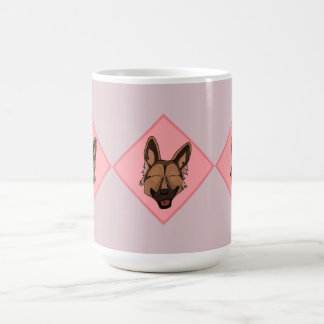 3 Black and Tan German Shepherd red diamond mug