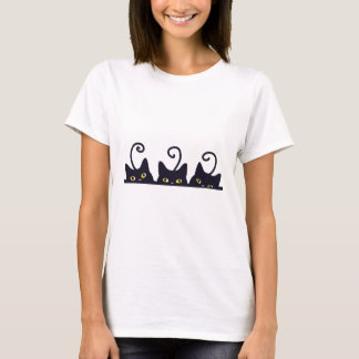 3 Black Cats Funny Cat Lovers Design Women Men Gir T-Shirt