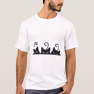 3 Black Cats Funny Cat Lovers Design Women Men Gir T-Shirt