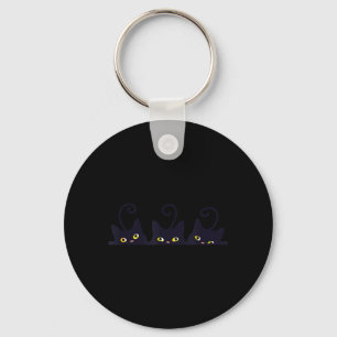 3 Black Cats Funny Cute Design Women Men Girl Boy Key Ring