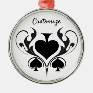 3 Black Spades Tribal Thunder_Cove Metal Ornament