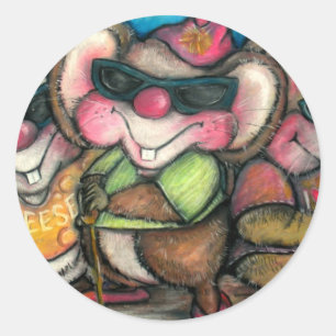 3 Blind Mice Nursery Rhymetime Card Classic Round Sticker
