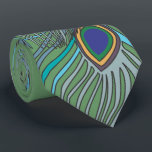 3 Blue Feathers Peacock Tie 4 Weddings OR Anytime<br><div class="desc">Any Tie that isn't printed front and back can be customised by you to have the print on the back side too.  Just click customise more and select all and copy and then select the back side and paste.</div>