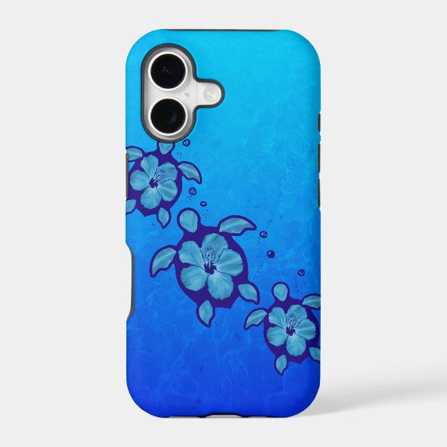 3 Blue Honu Turtles (Back)