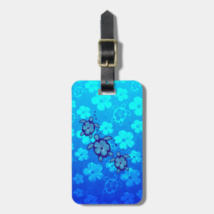 3 Blue Honu Turtles Luggage Tag
