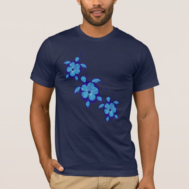3 Blue Honu Turtles T-Shirt (Front)