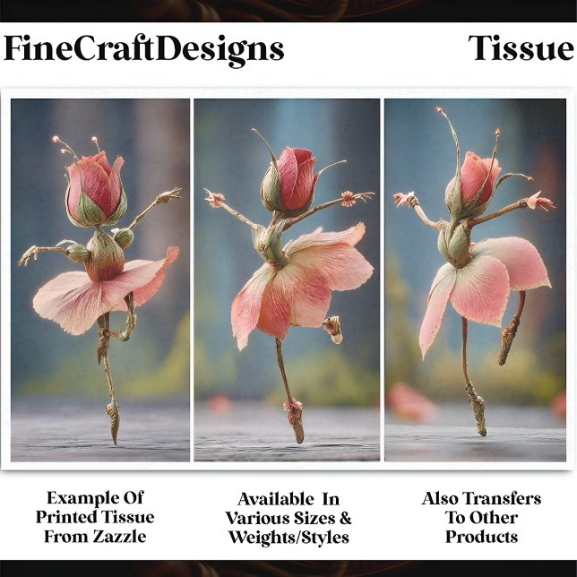 3 Blush Pink Rose Fairy Ballerinas DJ8L Decoupage Tissue Paper (Creator Uploaded)