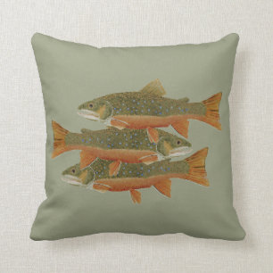 3 Brook Trout- Both Sides Cushion