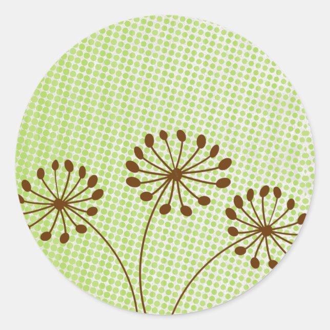 3 Brown Dandelion Fall Flower Stickers (Front)