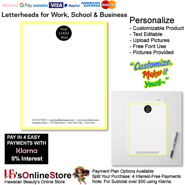 3 Business Yellow Logo Letterhead Business Brand  (3 Business Yellow Logo Letterhead Business Brand Name.)