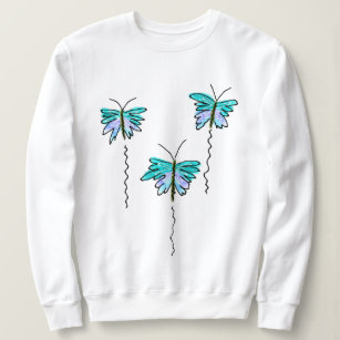 3 Butterflies Abstract Wearable Art Sweatshirt