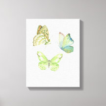 3 butterflies wall art - Wrapped Canvas