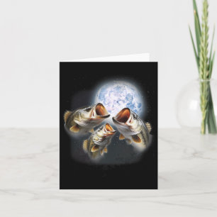 3 Byss Fish At The Moon Funny Byss Fishing Lover F Card