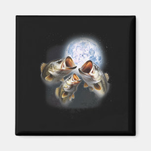3 Byss Fish At The Moon Funny Byss Fishing Lover F Magnet