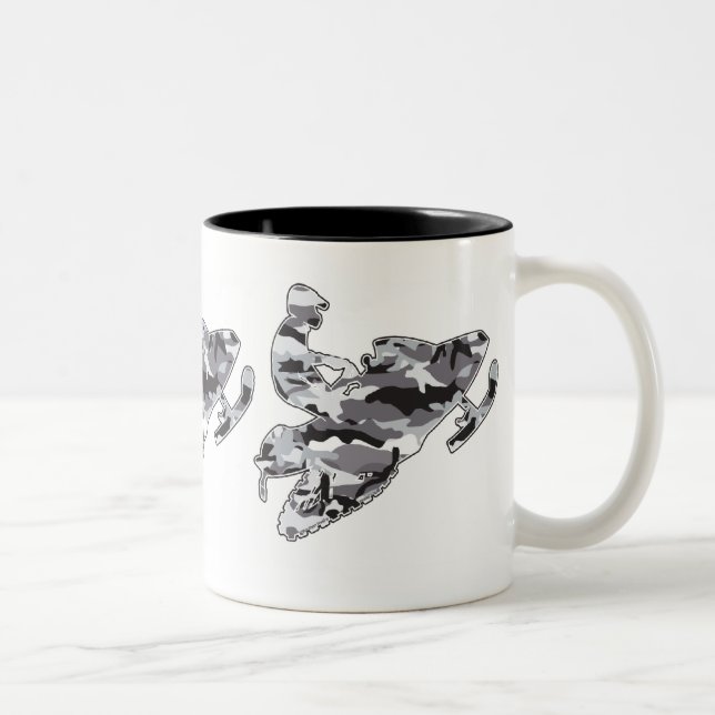3-Camo-Grey-Sledder Two-Tone Coffee Mug (Right)
