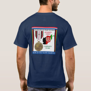 3 CAMPAIGN STARS AFGHANISTAN WAR VETERAN T-Shirt