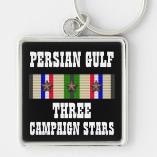 3 CAMPAIGN STARS / PERSIAN GULF WAR VETERAN KEY RING