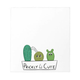 3 Cartoon Cactus Infants in Planter Notepad