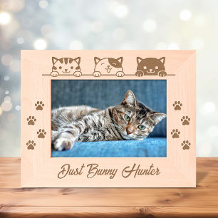 3 Cartoon Cats Paw Prints 7x5 Etched Frames