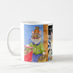 3 cat images silly mug, super-size coffee mug