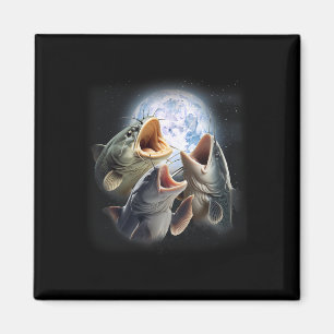 3 Catfish Howling At The Moon Funny Catfish Fishin Magnet