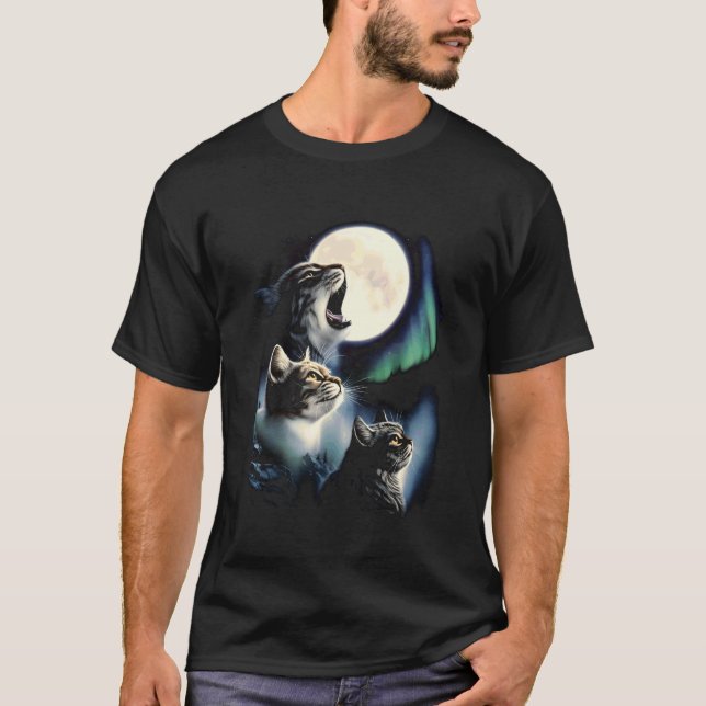3 Cats Moon T-Shirt (Front)
