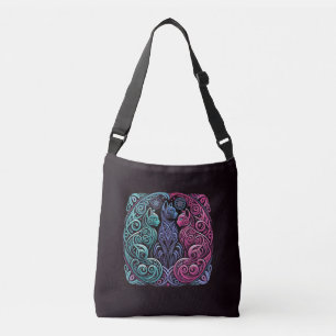 3 Cats Puffy Square Crossbody Bag