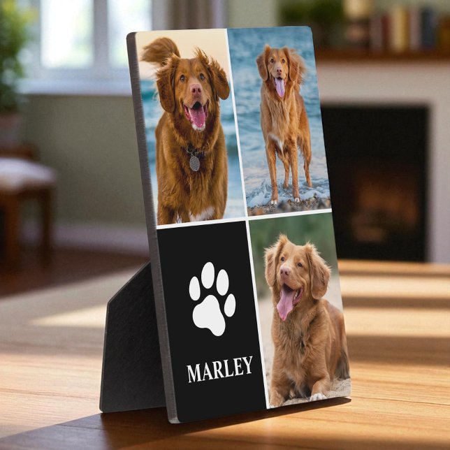 3 Collage Photo Dog Lover Paw Photo  Plaque (Creator Uploaded)