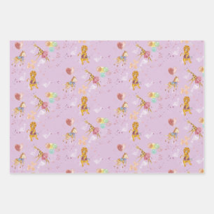3-colour Savanna Flat Wrapping Paper 3 sheets