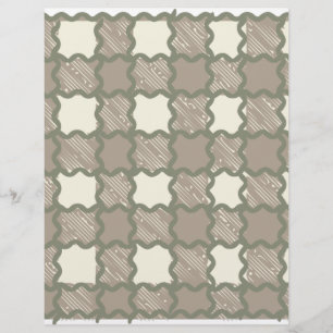3 Colour Squiggle Plaid Scrapbook Paper