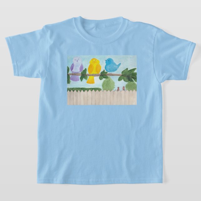 3 Colourful Birds T-Shirt (Laydown)