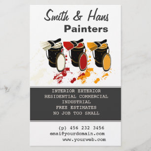 3 Colours Paint Bucket  House Painter  Painting Flyer