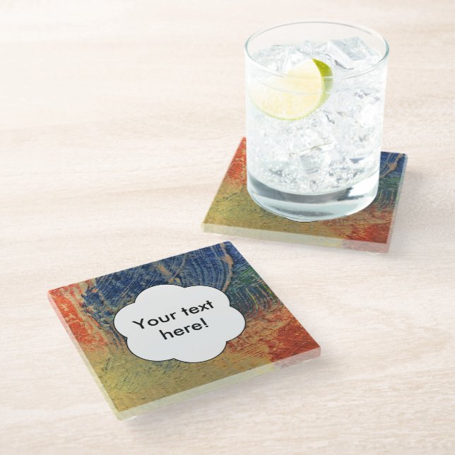 3 colours paint glass coaster (Angled)