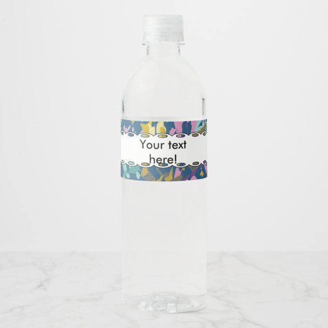 3 colours texture water bottle label (Front)