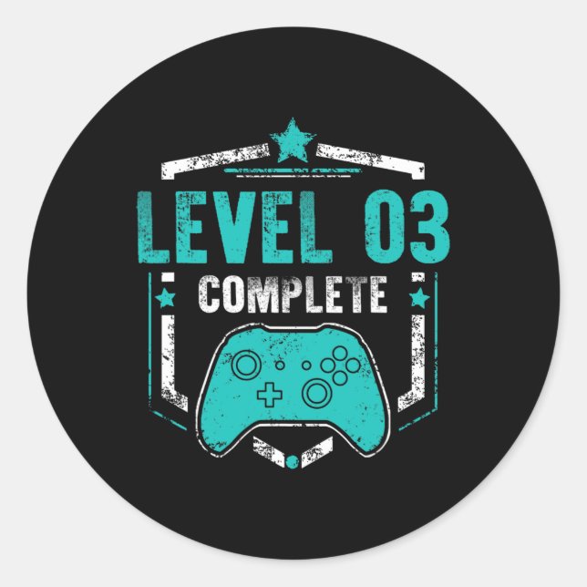 3 Complete Video Game Anniversary Gift  Classic Round Sticker (Front)