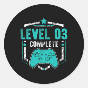 3 Complete Video Game Anniversary Gift Classic Round Sticker