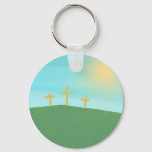 3 Crosses Key Ring