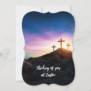 3 Crosses Thinking of You at Easter. Editable