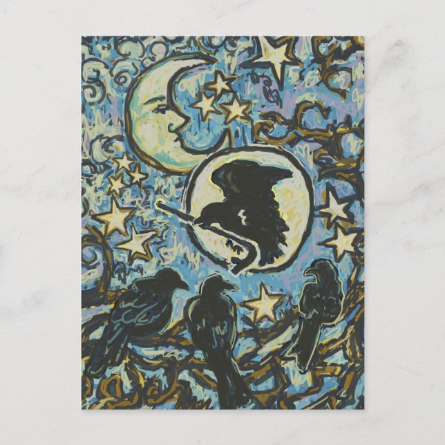 3 Crows at Dusk, Art Postcard for Crowbar (Front)
