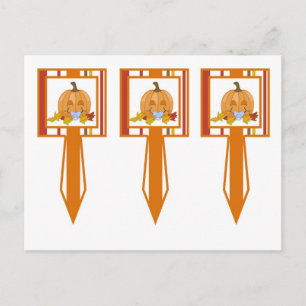 3 Cup Cake Picks Autumn Fall Pumpkin Baby Postcard
