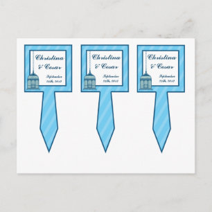 3 Cup Cake Picks Birdcage/Blue Stripes cage flirty Postcard