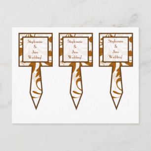 3 Cup Cake Picks Damask Autumn Postcard