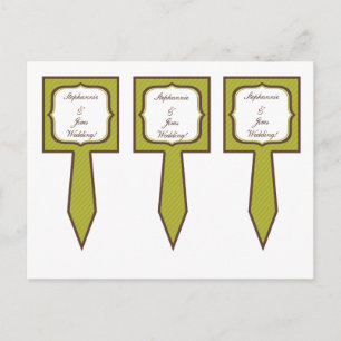 3 Cup Cake Picks Green and Brown Damask Postcard