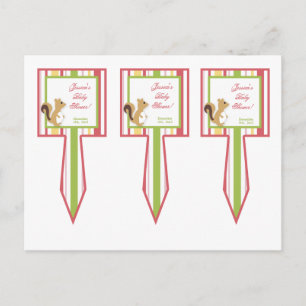 3 Cup Cake Picks Love and Nature Girl Woodland Owl Invitation Postcard