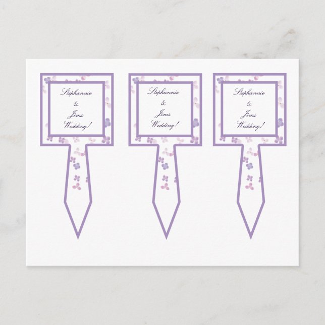 3 Cup Cake Picks Purple Hydrangea Postcard (Front)